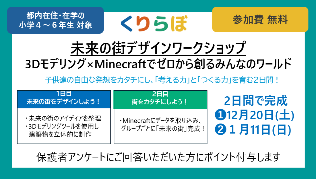 未来の街デザインワークショップ​ ～3Dモデリング × Minecraft～​ (保護者アンケート)